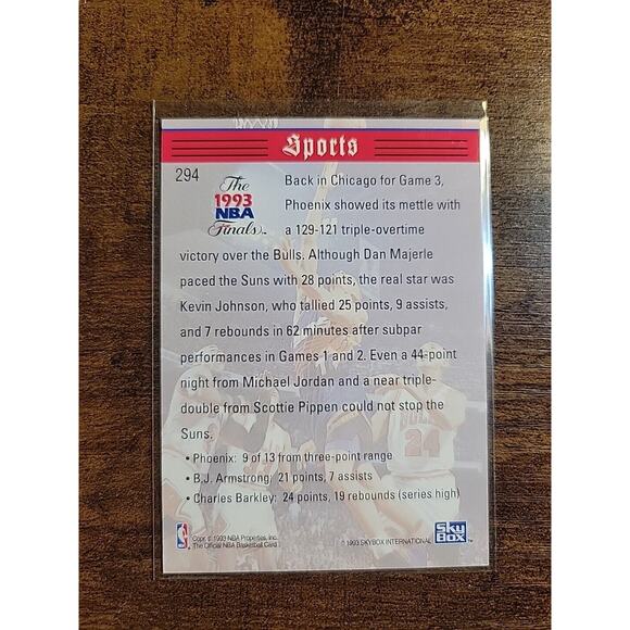 Michael Jordan 1993-1994 NBA Hoops #294 - Chicago Bulls - Kevin Johnson - Pippen - Picture 2 of 2